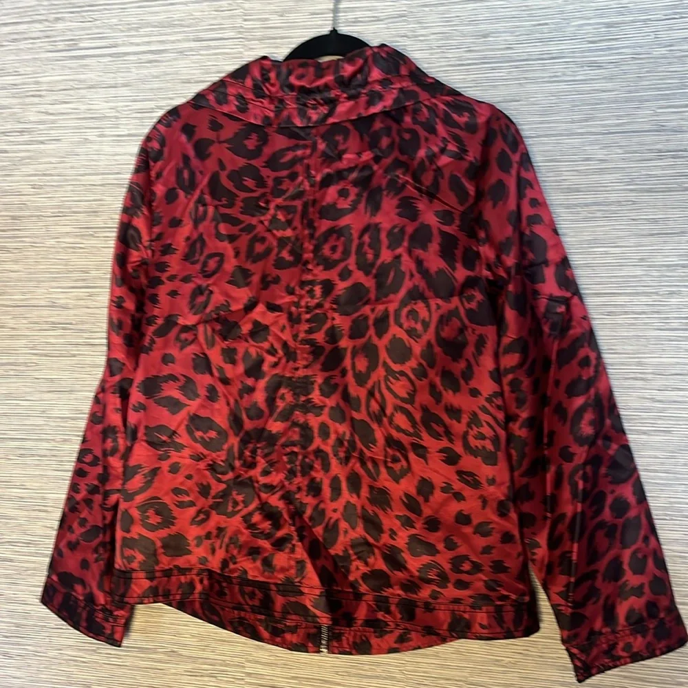 Weekends by Chico lightweight jacket Size 1 (Small) Dark Red/Black  Print 533 - Picture 5 of 7